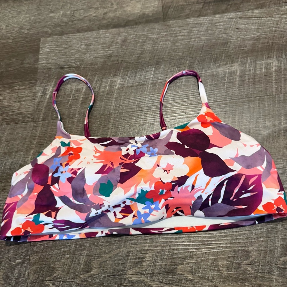 Athleta Daybreak Tropic Scoop Bikini Top Multicolored Floral